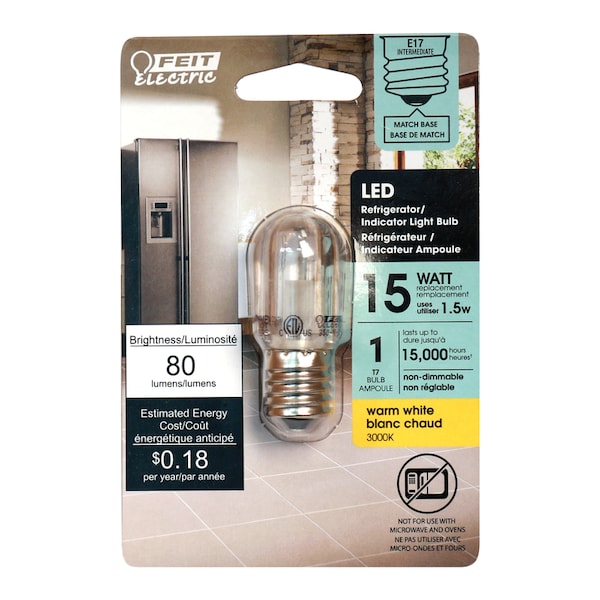Feit Electric Feit T7 E17 (Intermediate) LED Bulb Warm White 15 Watt Equivalence 1 pk BPT7N/SU/LED - main